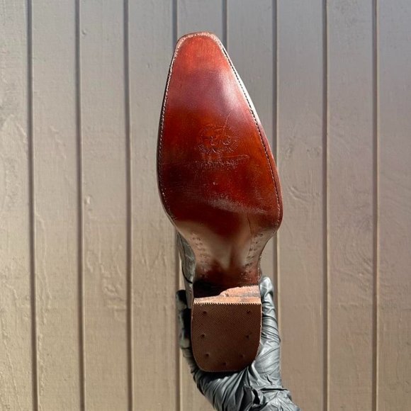 #59 Imitation Boot with Cocodrile Tail Details in Brown Color - Picture 3 of 5